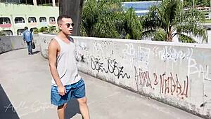 Found Skinny Crossdresser and Fucked His Tight Ass by Window