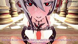 原神Arlecchino POV 3D动画狠操