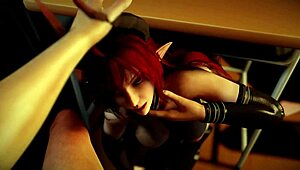 Want sex ed with a succubus? Deepthroat and pussy in 3d porn