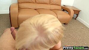 elaina raye, the petite 18+ girl, getting a facial cumshot from amateur