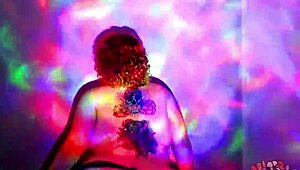 Plump BBW Goddess Dances Naked, Oiled Striptease