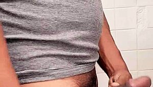 Alone, I spied my mature stepmother naked, masturbating with a big monster cock in hand