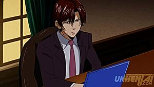 Hot Busty Maid Lactates While Serving Her Horny Boss in Hentai