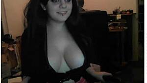 Sexy girl with big boobs gets nipple piercing from emmo girl