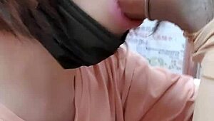 Helping My Ladyboy Friend with a Hot Outdoor Blowjob, Cum on Stockings Feels So Raw