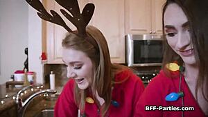 Hey, Xmas Baking Turns Into A Cock-Sharing Foursome?