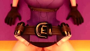 Hentai Caitlyn's big ass gets pounded in 3D lesbian anal