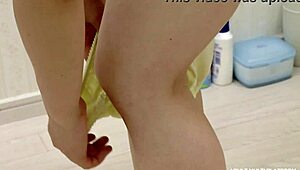 Detailed view of Japanese teen Miria Masuda's F-cup tits during changing