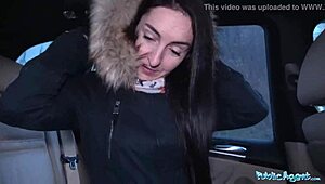 public agent finds brunette with nice natural titties