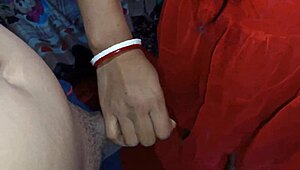 indian village girl enjoys homemade licking