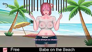 i see a babe on the beach in this anime game