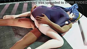 Yuuka-san rides cowgirl with big tits squirting.