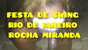 Gordinha carioca vai muito pra festa de swing no rio de janeiro pra cair de boca na piroca dos neg�o ate receber leite na boca