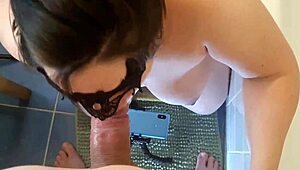 Busty wife enjoys thick cock in bathroom