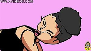 Babe Bends Over for Big Black Cock Doggy Cum