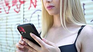 behind the scenes with a slutty blonde in interracial anal