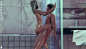 Hentai shower scene with a skinny guy getting fucked