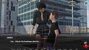 Stepmom in a mini skirt gets spied on. This mature milf with big tits stars in Perfect Bond 2.