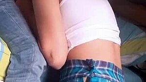 Hot School Babe Sucking Cock Until Cumshot in Mouth