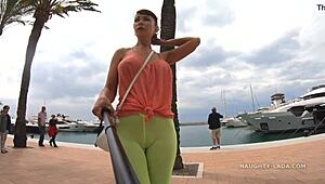 omg, check out this wild camel-toe flashing in public! i can’t believe she’s showing off outdoors.