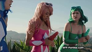 Defeated Superheros Sharing Dildo and Dick in Wild Action!