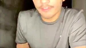 A gay man indulges in solo handjob leading to cumshot