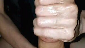 A Skinny Sexy Couple Engages In Intense Handjob Action, Stroking And Pleasuring Each Other.