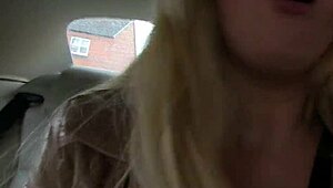 busty eager for cock masturbates in car waiting