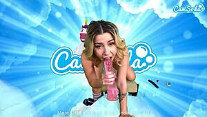 娇小金发18+美女VR自慰狂喷高潮