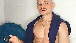 Brendo Vilhena says, 'Watch me masturbate hard on the bed.'