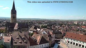 top view of sibiu romania captures stunning tourist sights