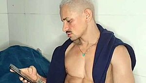 Brendo Vilhena says, 'Watch me masturbate hard on the bed.'