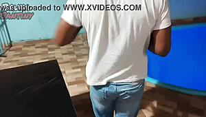 Sexy brunette milf puck robby apples rides huge dick in black lingerie.