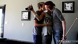 Hung Emo Guys Prepare For Gay Sex With Pool Cues And Balls