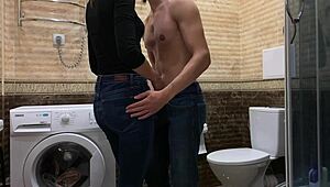 Russian Step Sister In Laundry Room