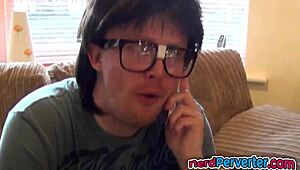 she's sucking that nerd's cock so good