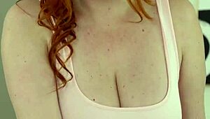 Stepmom Lauren Phillips helps Molly Little 18+ get vibrator unstuck from pussy - portrait view