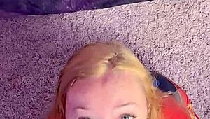 Captain Marvel bounces on a huge ebony dildo in cowgirl position 😈