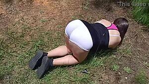 Latina Sister-In-Law Exercises In The Forest With Lovers