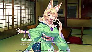 wash me with your tails, she says to the four catwomen in the hotspring