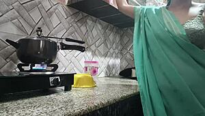 Beautiful Bhabhi First Time Sex with Devar in Kitchen