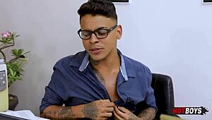 Young Tattooed Guy In POV Scene With Boss