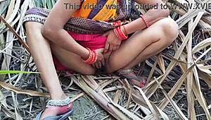 Indian desi village babe bent over for outdoor doggystyle action