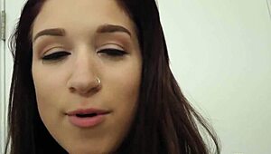 Teen amateur gets pov blowjob and creampie from handjob