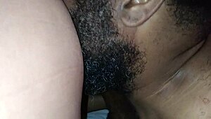 Rocky Tajauta passionately licks and rims the fat, sexy big ass of a Latina woman in detailed close-up.