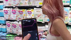 Skinny Cutie Walks City with Vibrator Inside