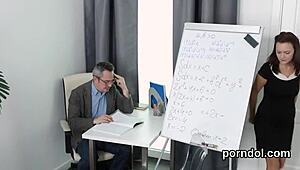 Kissable bookworm teased by aged mentor in surprising reality.