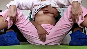 Teasing My 18yo Stepsister’s Small Tits and Wet Horny Pussy in Pajama