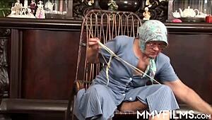 Knitting Granny Loves Cum on Face After Wild Ass Eating