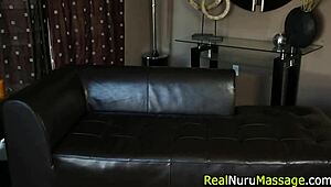 booty masseuse gets subtly fucked in nuru session